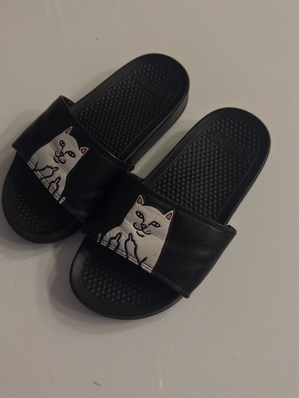 RIPNDIP Lord Nermal  Cat Slide Sandals Purple Camo, Size 4